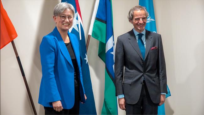 Foreign Minister Penny Wong meets with IAEA director Rafael Grossi in Adelaide.