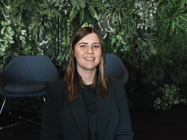 Brittany Higgins at the Give Where You Live Conversations That Matter event at GMHBA stadium in Geelong on June 5. Picture: Jane Fitzgerald Photography