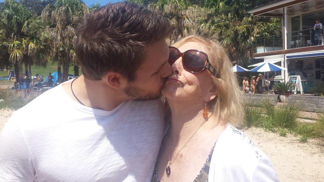 Beverley Olsen, 80, Manly with Scott Clifton, who plays Liam on The Bold and the Beautiful. Picture: Supplied