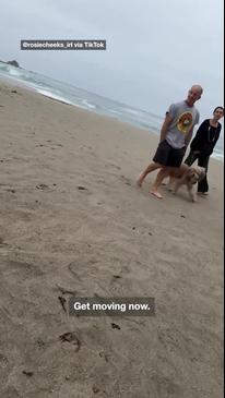 Angry Karen tries to rope off public beach