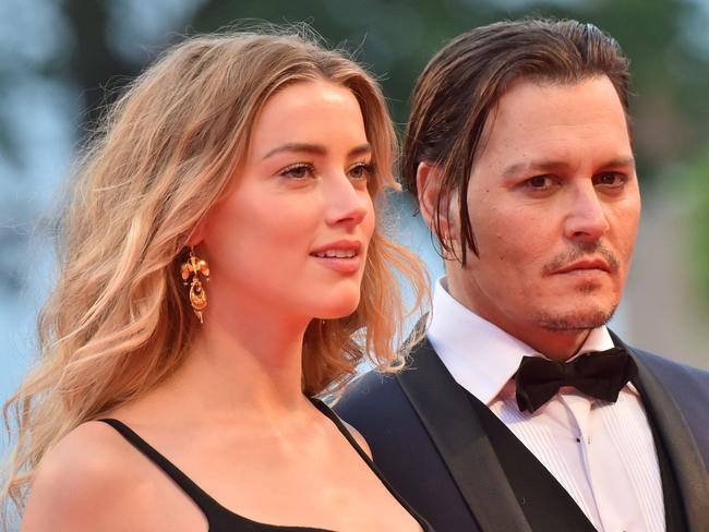 Amber Heard and Johnny Depp attending a movie premiere in 2015. Picture: AFP