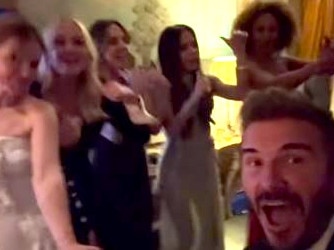 Beckham took a video of his wife performing with her former bandmates at her 50th birthday. Picture: Instagram/victoriabeckham