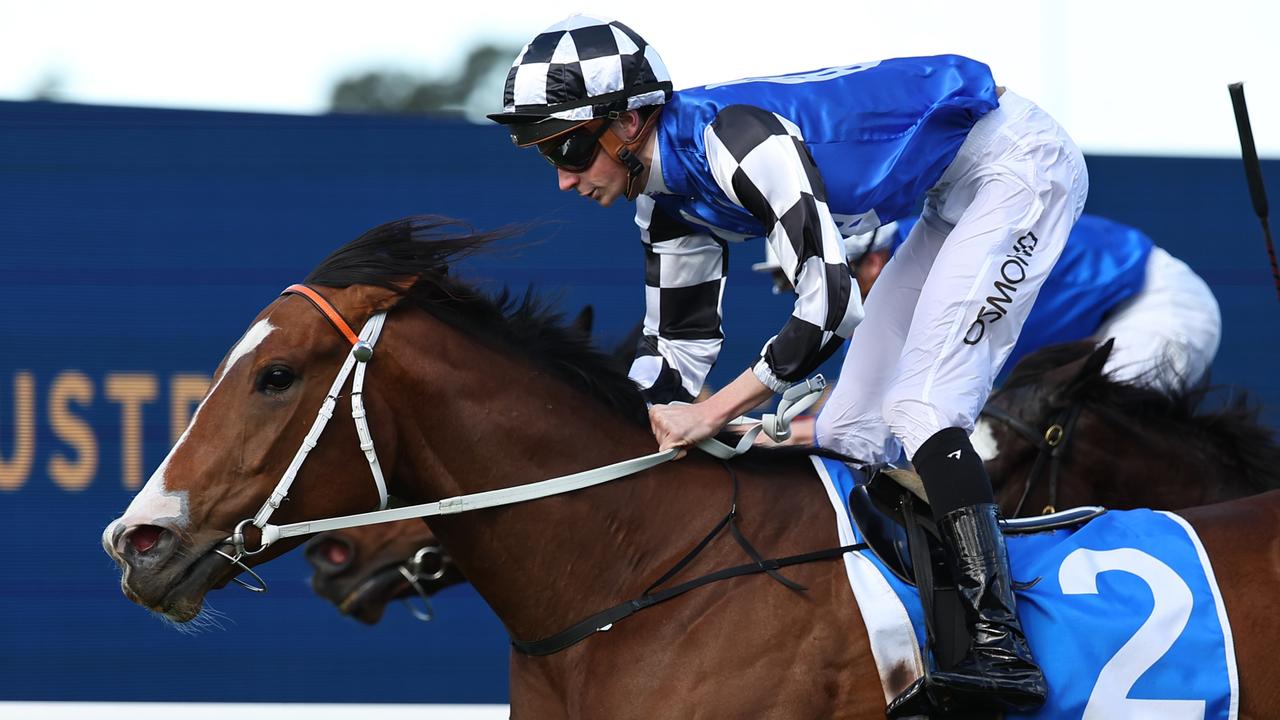 Apprentice jockey Benjamin Osmond lands his first Saturday city winner on Hellavadancer at Rosehill. Picture: Jeremy Ng/Getty Images