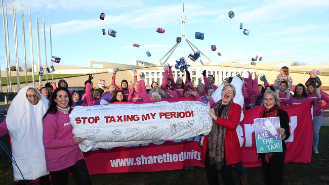 The price of tampons could fall within months following today’s meeting. Picture Kym Smith