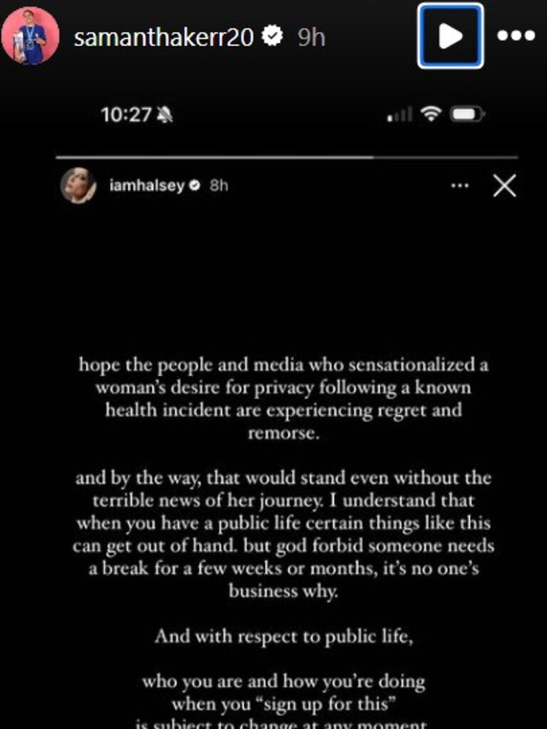 Halsey's message after Princess Kate's cancer reveal.