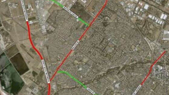 The council says both Waterloo Corner and Kings roads – highlighted in green – are "nearing capacity". Picture: Salisbury Council.