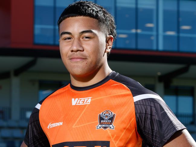 Wests Tigers rising star Christian Tapau-Moors. Picture: Max Mason-Hubers