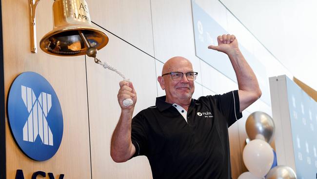 Nuix CEO Rod Vawdrey ringing the ASX bell at the ASX last year. Picture: Bianca De Marchi