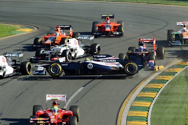 Bruno Senna was one of two Williams cars to crash out - Senna on the first lap, Pastor Maldonado on the last.