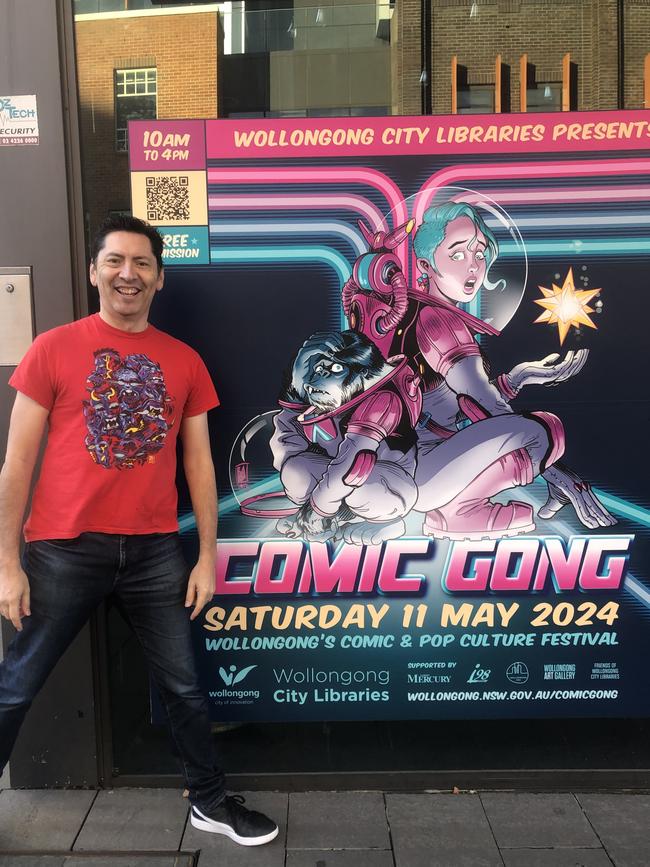 Comic book illustrator and artist Marcelo Baez credited libraries and librarians with bringing comic strip fiction and graphic novels to mainstream Australia. Baez will next appear at Wollongong City Libraries’ 2024 Comic Gong Festival on May 11. Picture: supplied