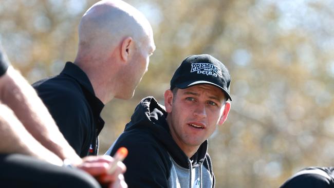 Zak Butters with Darley coach Dan Jordan. Picture: Hamish Blair