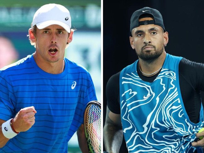 Alex de Minaur and Nick Kyrgios. Photos: Getty Images and News Corp