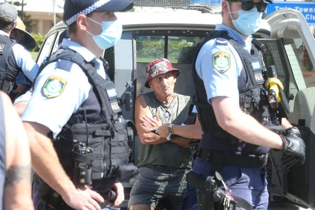 People in the Tweed are protesting the border restrictions. 22 August 2021 Coolangatta Picture by Richard Gosling