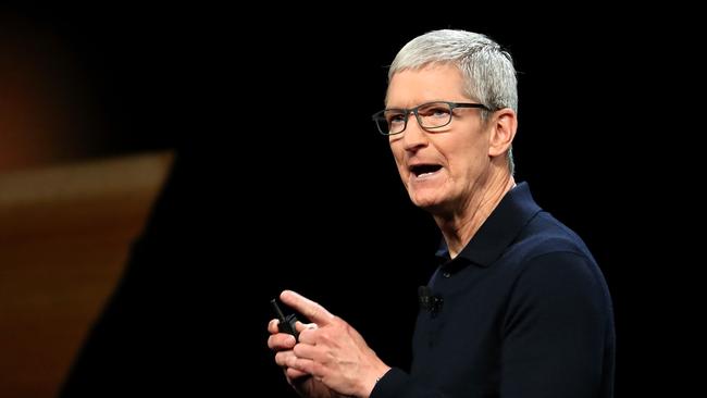 Apple CEO Tim Cook speaks during the 2018 Apple Worldwide Developer Conference (WWDC). Justin Sullivan/Getty Images/AFP