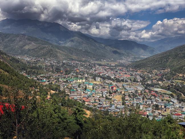 Thimphu in Bhutan, one of the most remote and high altitude countries on earth. Picture: Alex Coppel