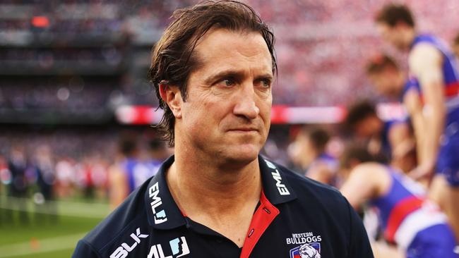 Luke Beveridge in the moments after the Grand Final. Picture: Getty Images