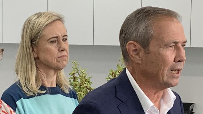 Fremantle MP Simone McGurk with WA Premier Roger Cook. Picture: Paul Garvey