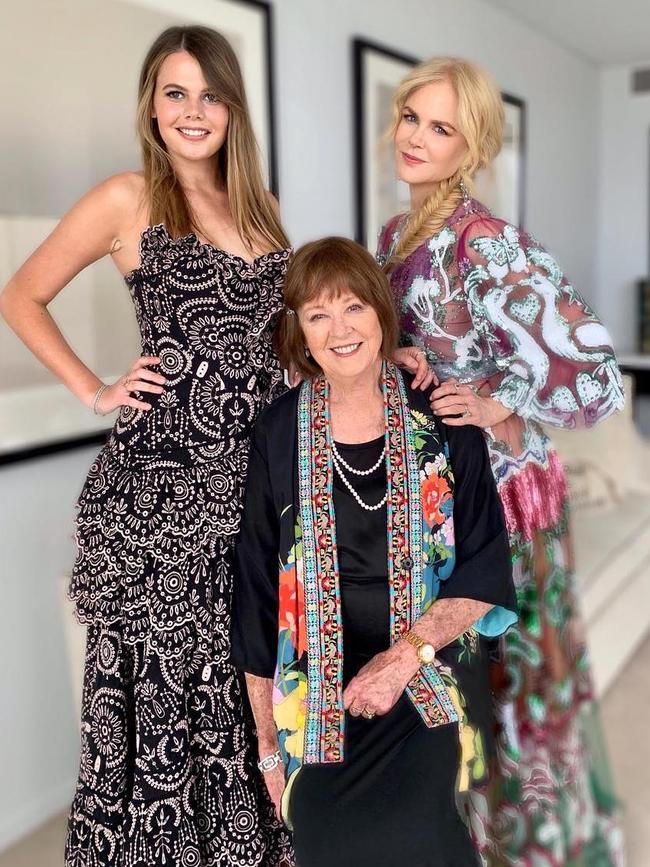 Nicole Kidman with her mother Janelle and niece Lucia Hawley. Picture: Instagram