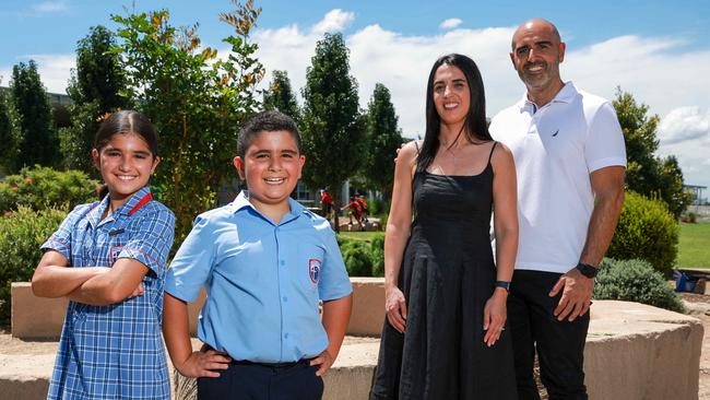 Silvana and Andy Youkhana with their children Chloe and Lucas. Picture: Justin Lloyd.