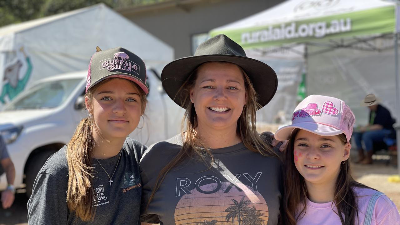 Tasmyn, Melissa and Emersyn Darmanin, from the Gold Coast, enjoy day one of the 2024 Gympie Muster, at the Amamoor State Forest on August 22, 2024.