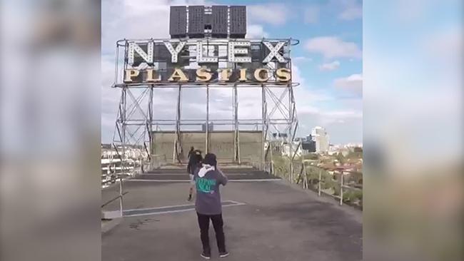 Youths illegally entering the Nylex clock site in Richmond