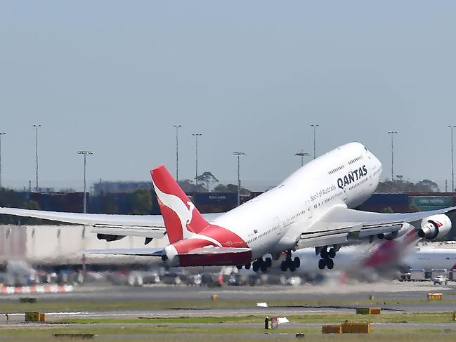 A Qantas Airways plane takes off at Sydney Airport last month. Picture: AFP.