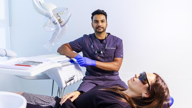 Dr Dilhan Rajasingham, Associate Dentist from Maven Dental at their practice in the City.Picture: Herald Sun