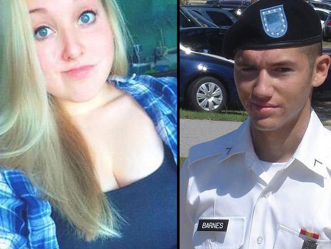 Jamie Silvonek, now 15, (left) and her former boyfriend and murder co-accused Caleb Barnes, now 21