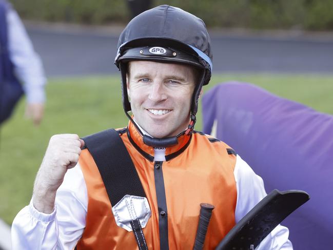 SYDNEY, AUSTRALIA - NOVEMBER 05: Tommy Berry on Ellsberg returns to scale after winning race 8 the Five Diamonds during Sydney Racing at Rosehill Gardens on November 05, 2022 in Sydney, Australia. (Photo by Mark Evans/Getty Images)