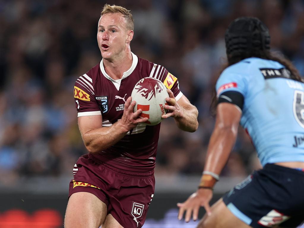 SYDNEY, AUSTRALIA – JUNE 05: Daly Cherry-Evans of the Maroons runs the ball during game one of the 2024 Men's State of Origin Series between New South Wales Blues and Queensland Maroons at Accor Stadium on June 05, 2024 in Sydney, Australia. (Photo by Cameron Spencer/Getty Images)