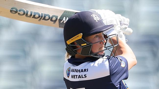 PERTH, AUSTRALIA - SEPTEMBER 26: Meg Lanning of Victoria bats during the WNCL match between Western Australia and Victoria at the WACA, on September 26, 2023, in Perth, Australia. (Photo by Paul Kane/Getty Images)