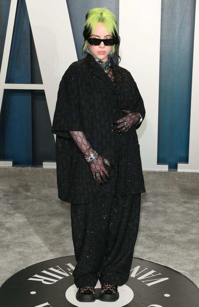 US singer-songwriter Billie Eilish attends the 2020 Vanity Fair Oscar Party following the 92nd Oscars at The Wallis Annenberg Center for the Performing Arts in Beverly Hills on February 9, 2020. (Photo by Jean-Baptiste Lacroix / AFP)