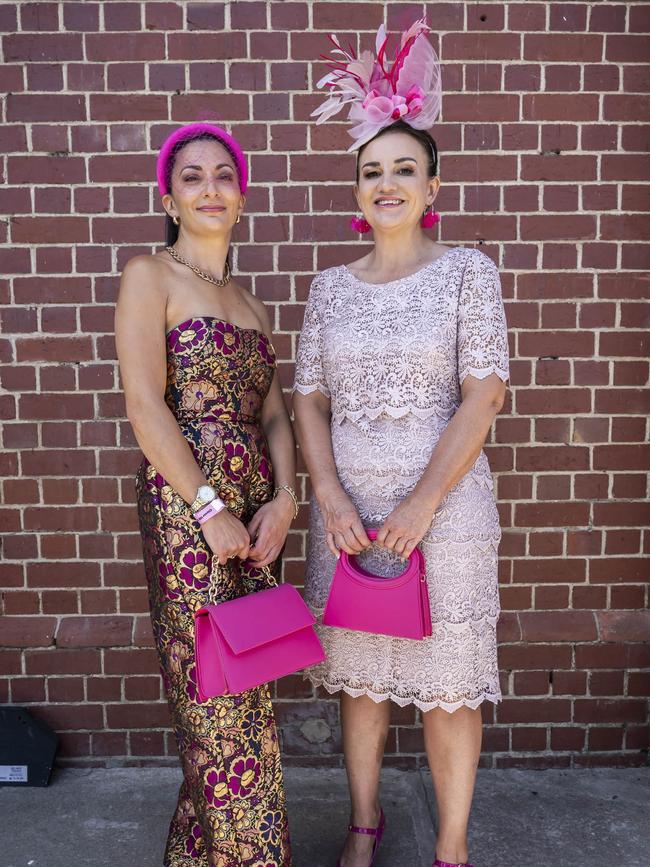 Marilena Di Florio and Jacqui Lambie. Hobart Cup 2024. Picture: Caroline Tan