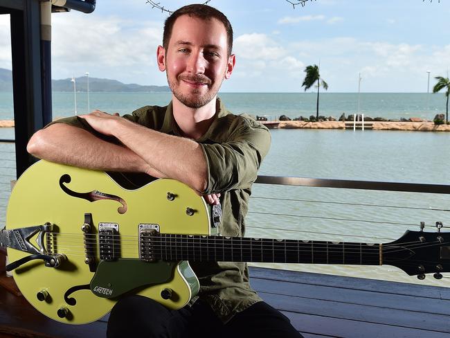 Jazz Club musician Dylan Russell at The Fish Inn where they perform regular gigs. Picture: Shae Beplate.