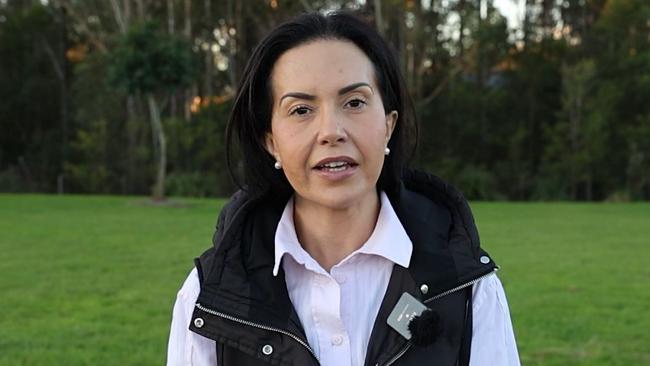 A screengrab of Prue Car's video statement. Picture: Supplied