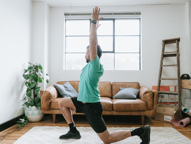 Sam Wood doing morning stretches