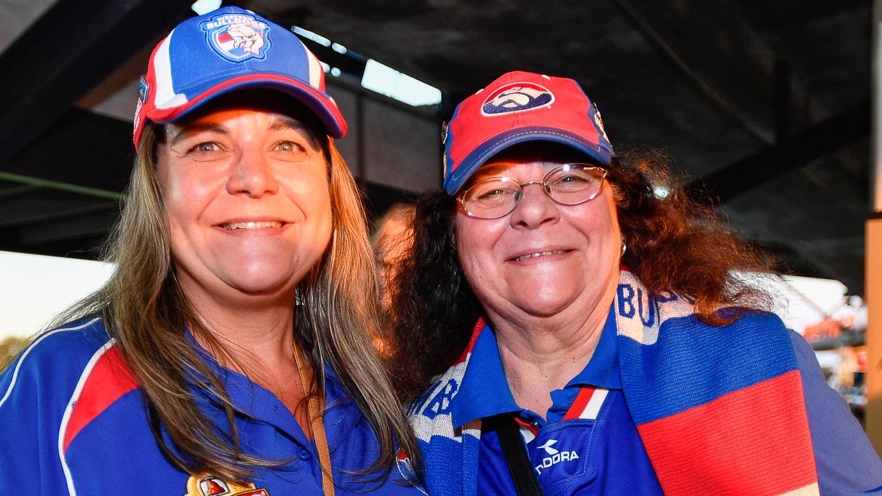 Wendy Pengelly and Kathleen Plenty at the Gold Coast Suns match vs Western Bulldogs at TIO Stadium. Pic: Pema Tamang Pakhrin