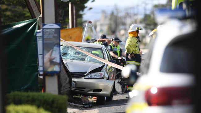 A driver has been charged over this crash, which killed a cyclist at Henley Beach. Picture: Tricia Watkinson