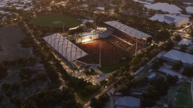 An artist’s impression of the revamped stadium in use for a music concert.