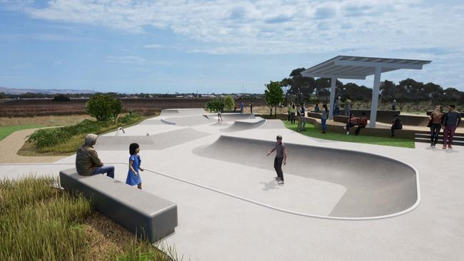 The new $1.3m Aldinga skatepark would be capable of hosting events and competitions. Picture: Supplied