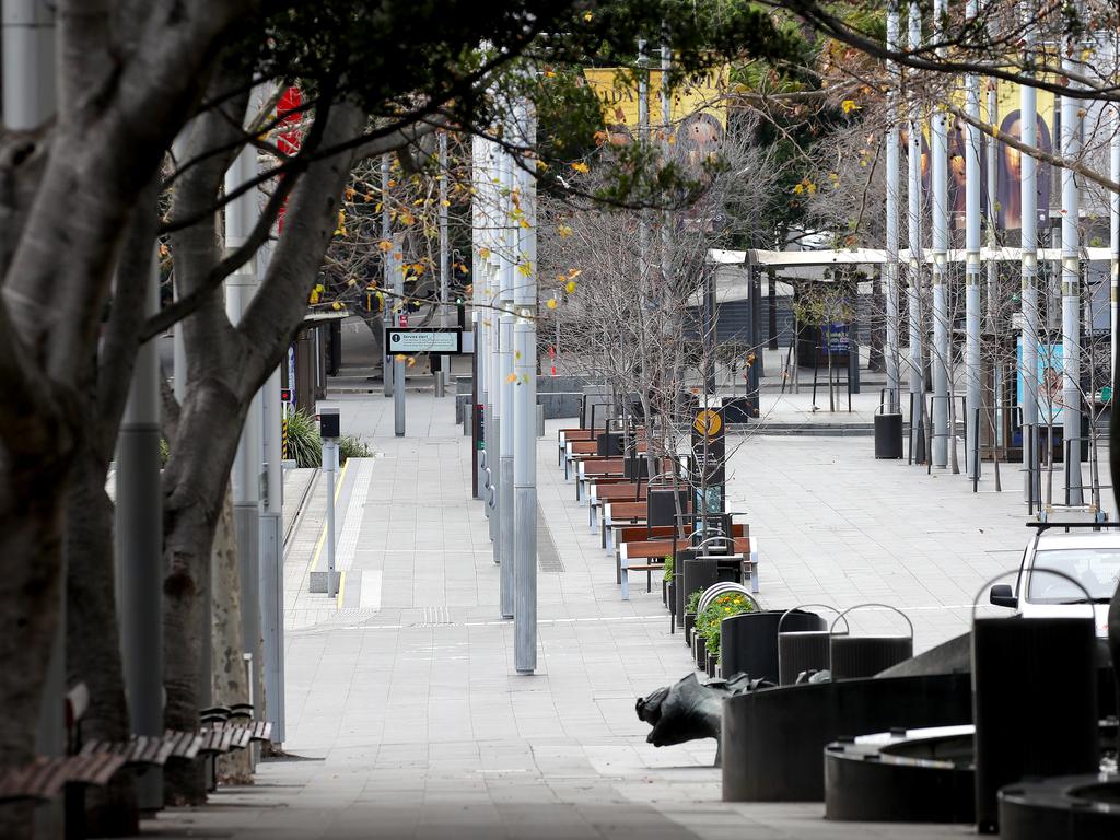 Quiet streets around Circular Quay. Picture: Toby Zerna