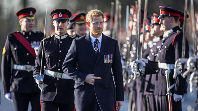 Harry may no longer have any official duties, but, on paper, Harry should be as happy as Larry. Picture: Richard Pohle / POOL / AFP