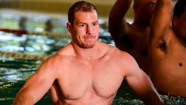 David Pocock enjoys a swim after his man of the match performance in Brisbane.