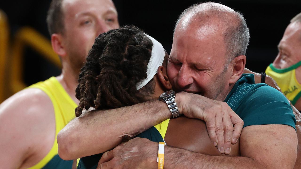 Team Australia Head Coach Brian Goorjian and Patty Mills