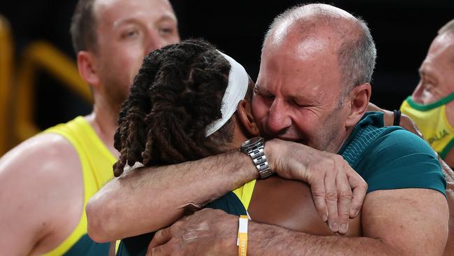 Team Australia Head Coach Brian Goorjian and Patty Mills