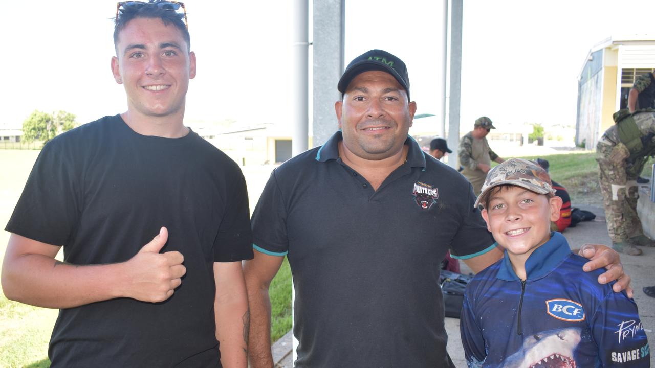 Family members Jaiden, 17, Robert and William, 11, Simonsen, of North Mackay, at the Mackay Urban Gelsoft Games at Mackay North State High School. Photo: Janessa Ekert