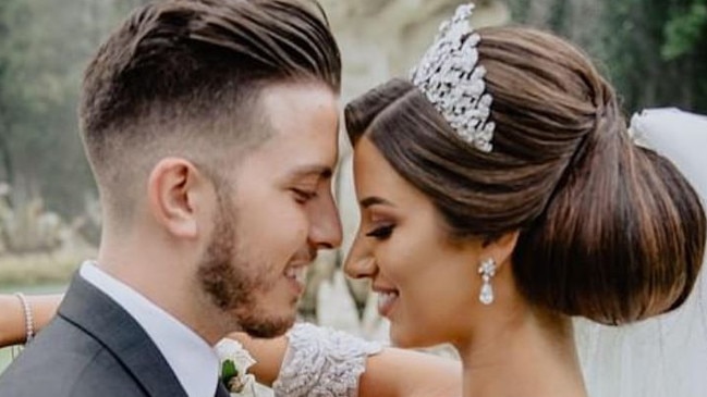 Veton Musai, 29, and Lindita Musai, 25, on their wedding day. Picture: Facebook