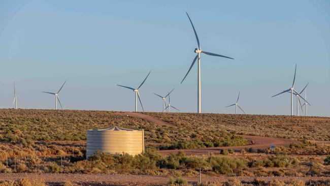 A windfarm in SA’s Upper Spencer Gulf. Picture: Ben Clark