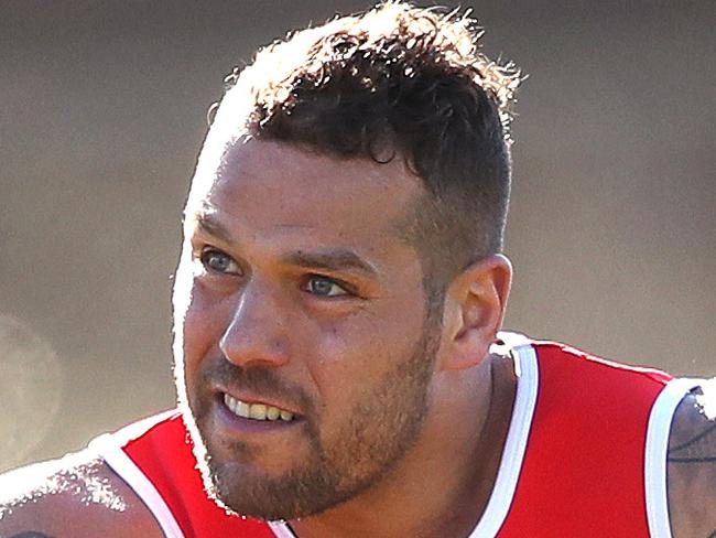 Sydney's Lance Franklin during the Sydney Swans skills session ahead of final home game against St. Kilda. Picture. Phil Hillyard
