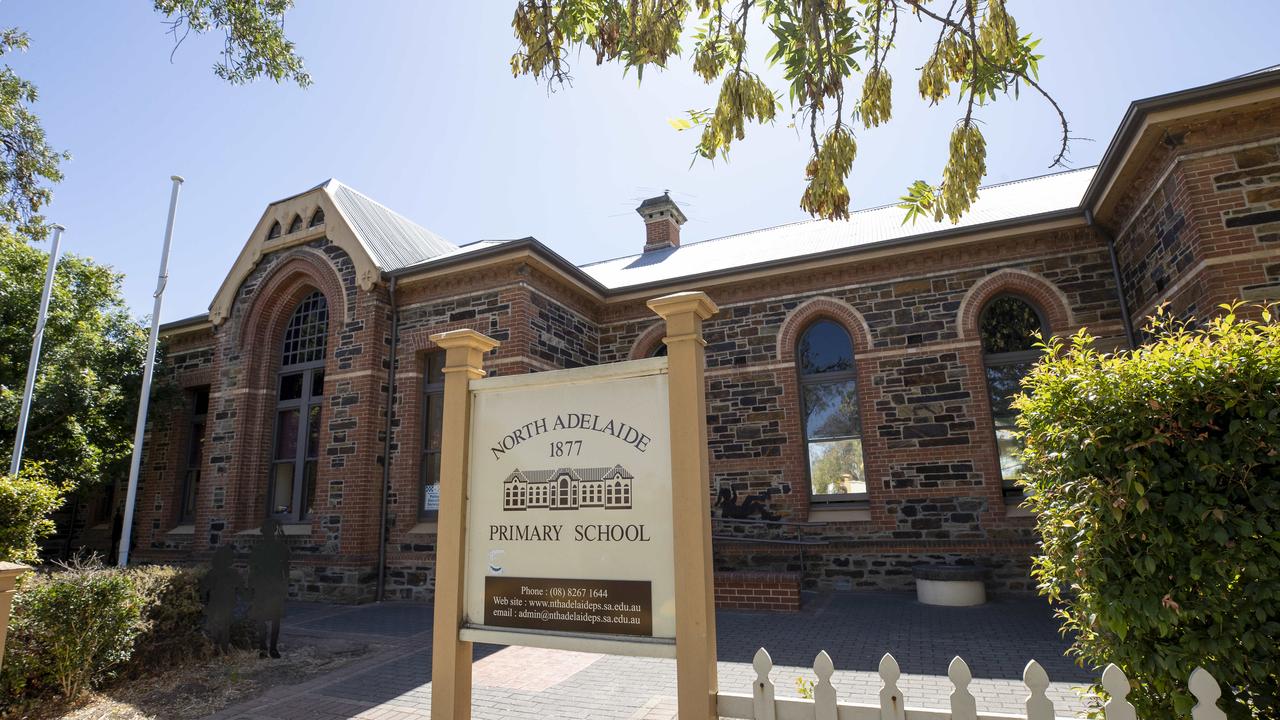 North Adelaide Primary School backs on to the public housing properties. Picture: Brett Hartwig